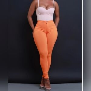 Swankaposh Super G High Waist Stretchy Jeans 2X Orange